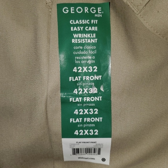 NWT George Men's Khaki Pants Size 42x32 - Picture 5 of 6